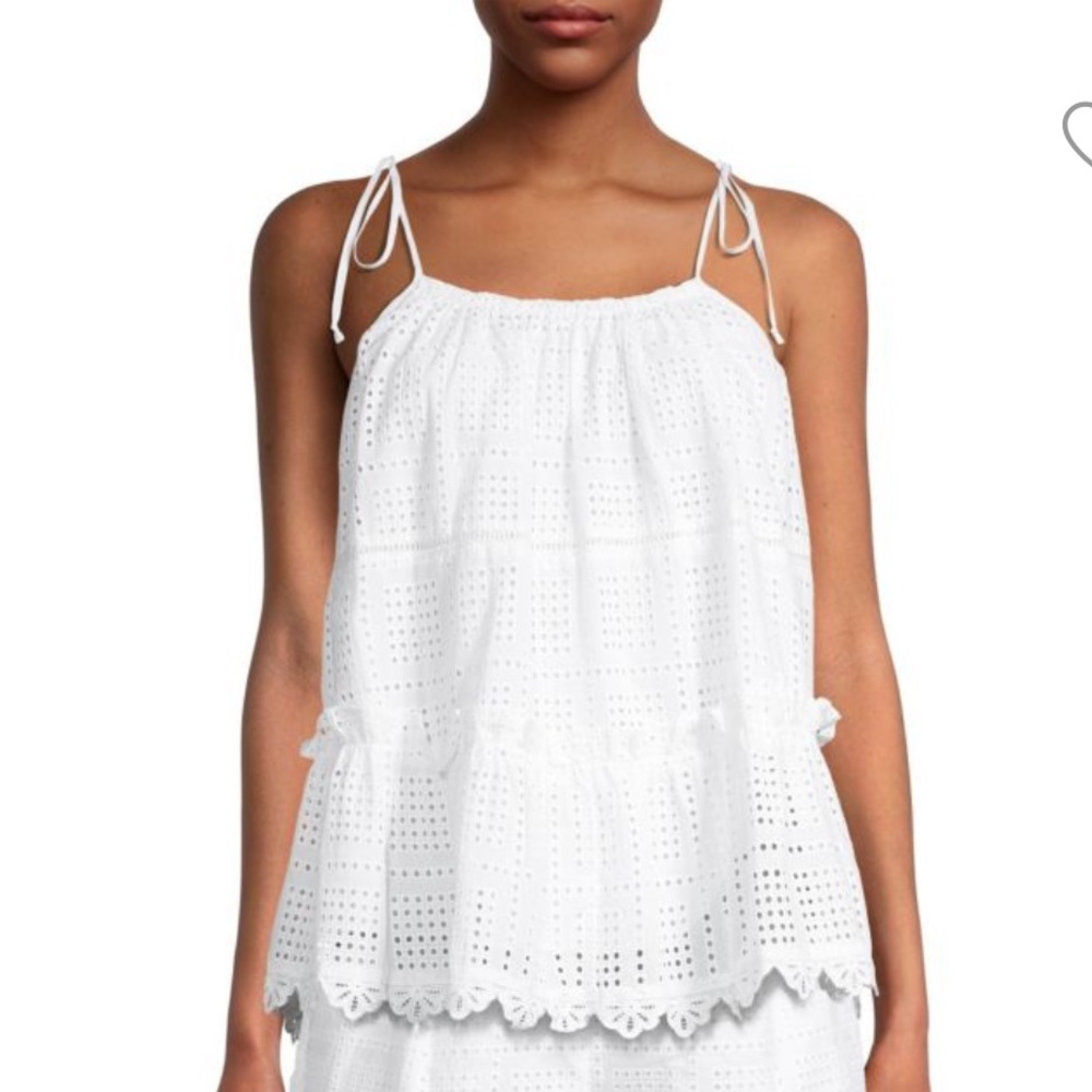 Like New TOCCIN Eyelet Lace Swing Tank Top